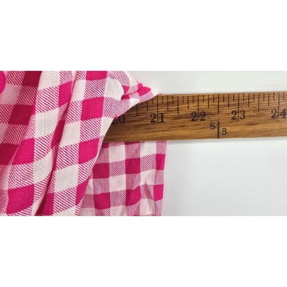 New Torrid Fit & Flare Button Up 3/4 Sleeve Pink Gingham Top Size 2X - Picture 11 of 11